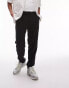 Topman smart textured taper leg trouser in black