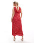 Forever New Curve midi dress in red ditsy floral