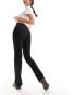 Фото #10 товара Monki tailored cigarette trousers with split hem in black