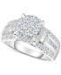 ფოტო #1 პროდუქტის Diamond Round Halo Cluster Engagement Ring (1 ct. t.w.) in 14k White Gold