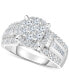 Diamond Round Halo Cluster Engagement Ring (1 ct. t.w.) in 14k White Gold