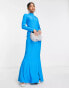 Фото #8 товара ASOS DESIGN high neck maxi dress with open back in electric blue