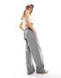 Фото #4 товара Object wide leg trousers in grey stripe