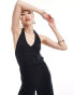 Фото #3 товара Vila slinky halterneck wide leg jumpsuit in black