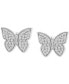 Diamond Butterfly Stud Earrings (1/2 ct. t.w.) in 14k White Gold, Created for Macy's