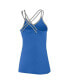 Фото #3 товара Women's Blue Detroit Lions Go For It Strappy Crossback Tank Top