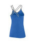 Women's Blue Detroit Lions Go For It Strappy Crossback Tank Top