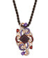 Фото #1 товара Crazy Collection® Multi-Gemstone Swirl Silk Cord 20" Pendant Necklace (8-1/2 ct. t.w.) in 14k Rose Gold