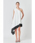 Women's One Shoulder Colorblock Dress