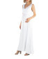 Фото #2 товара V Neck Sleeveless Maternity Maxi Dress with Belt