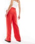 Mango linen co-ord trousers in red