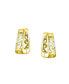 ფოტო #2 პროდუქტის Square Pyramid Shaped Scroll Swirl Filigree Kpop Huggie Earrings Hoop For Women 14K Gold Plated .925 Sterling Silver