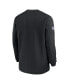 ფოტო #2 პროდუქტის Men's Black New Orleans Saints 2023 Sideline Throwback Heavy Brushed Waffle Long Sleeve T-shirt