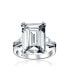 Фото #1 товара Кольцо Bling Jewelry Emerald Cut Statement Engagement