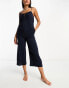 IIsla & Bird beach wide leg strappy jumpsuit in blackened pearl