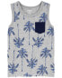 Baby Palm Tree Print Pocket Tank 12M