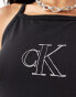 Calvin Klein Jeans outline logo mini dress in black