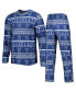 Фото #1 товара Men's Navy Villanova Wildcats Swivel Long Sleeve T-shirt and Pants Sleep Set