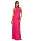 Фото #3 товара Women's Halter Sleeveless Satin Gown