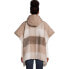 Time and Tru Zip Poncho Sweater Womens L-XL Multicolor Plaid Hooded Wintergear