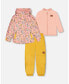 Фото #1 товара Костюм Deux Par Deux Baby Girl Printed 3 In 1 Disco Flowers And Yellow