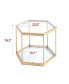 Фото #4 товара Modern Glass Coffee Table with Gold Frame