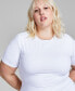 Trendy Plus Size Second Skin Crewneck Short-Sleeve T-Shirt