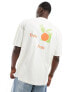 ASOS DESIGN oversized t-shirt in off white with back fruit print