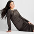 Фото #2 товара Women's Long Sleeve Asymmetrical Cut-Out Button Detail Midi Dress - Future