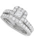 Фото #1 товара Diamond Princess Halo Bridal Set (2 ct. t.w.) in 18k White Gold