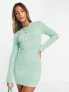 Фото #1 товара Pretty Lavish space dye knit mini dress in green