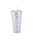 Фото #1 товара Glam Silver Double Walled Glitter Tumbler, 24 Oz