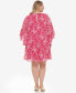 ფოტო #2 პროდუქტის Plus Size 3/4-Sleeve Chiffon Dress
