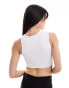 ASOS DESIGN angular cut out crop vest in white