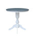 Фото #2 товара 36" Round Top Pedestal Counter Height Dining Table with 12" Leaf
