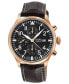 ფოტო #1 პროდუქტის Men's Vaughn Swiss Automatic Brown Italian Leather Strap Watch 44mm