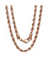Men's 18k Rose gold Plated Stainless Steel Rope Chain 24" Necklace