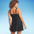 Lands' End Women's UPF 50 Tummy Control Polka Dot Surplice Swim Dress - Black XL