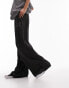 Topshop crinkle satin pull on wide leg in black Черный, 36 - фото #3