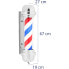 Фото #7 товара Słupek szyld fryzjerski barberski barber pole obrotowy podświetlany 38 cm - srebrny