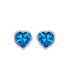 ფოტო #1 პროდუქტის Heart Bezel Stud Earrings in Sterling Silver with Tanzanite
