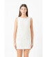 ფოტო #2 პროდუქტის Women's Floral Embellishment Tweed Mini Dress