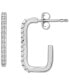 ფოტო #1 პროდუქტის Diamond Squared Open Hoop Earrings (1/6 ct. t.w.) in 14k White Gold, Created for Macy's