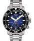ფოტო #1 პროდუქტის Men's Swiss Chronograph Seastar 1000 Gray Stainless Steel Bracelet Diver Watch 45.5mm