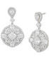 Cubic Zirconia Mixed Cut Circle Cluster Drop Earrings in Sterling Silver