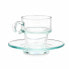 Фото #2 товара Чашка с тарелкой Прозрачный Cтекло 90 ml (6 штук)