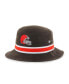 Фото #1 товара Men's Brown Cleveland Browns Logo Striped Bucket Hat