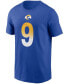 Фото #3 товара Men's Matthew Stafford Royal Los Angeles Rams Name and Number T-shirt