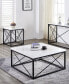 Фото #4 товара Steve Silver Skyler 22" Square Marble and Metal End Table