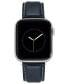 Фото #1 товара Ремешок для часов WITHit с гладкой синей кожаной лентой, совместимый с Apple Watch 42/44/45/Ultra/Ultra 2